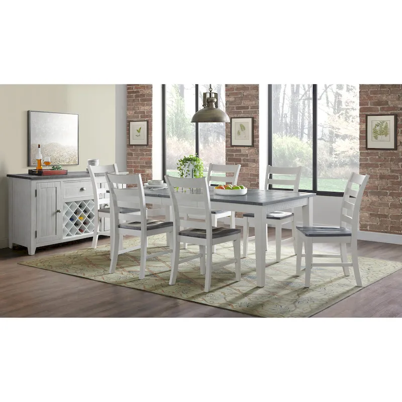 Monterey Solid Wood Dining Chair (Set of 2), White Stain and Grey by Martin Svensson Home