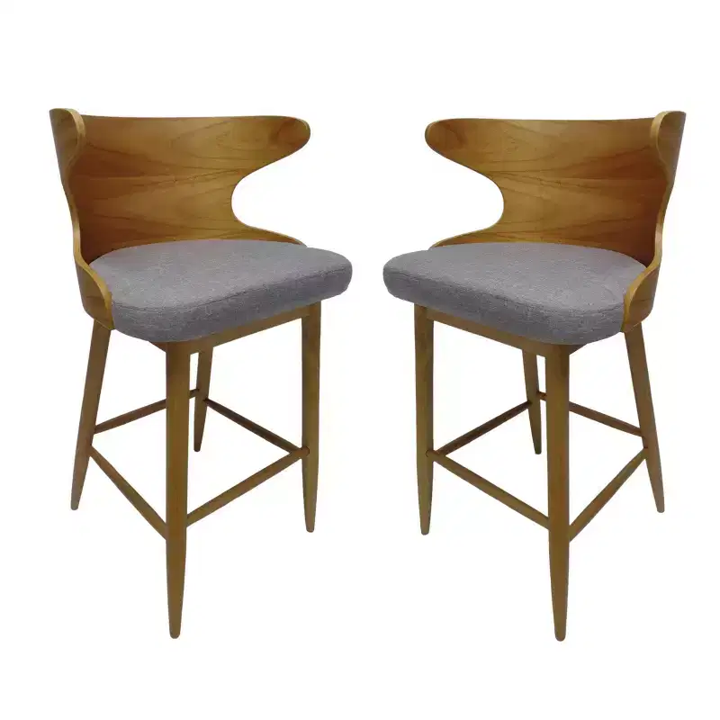 Set of 2 Kamryn Mid Century Modern Barstool - Christopher Knight Home