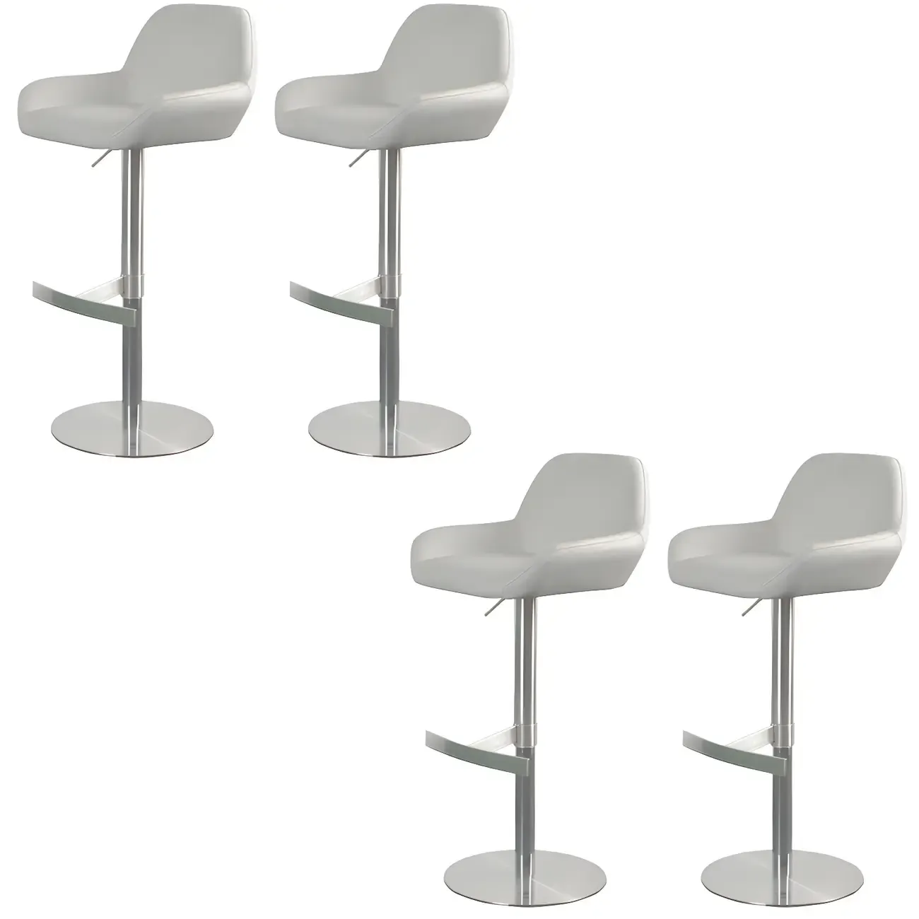 Glossy Metal Bucket Swivel Adjustable Bar Stools