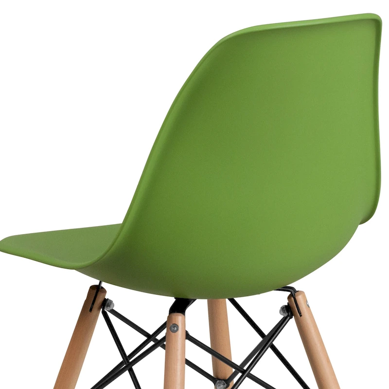 Plastic Chair with Wooden Legs