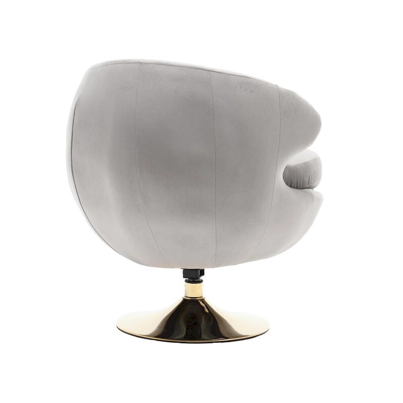 HOMEFUN Velvet 360 Degree Swivel Left Cuddle Barrel Accent Chairs