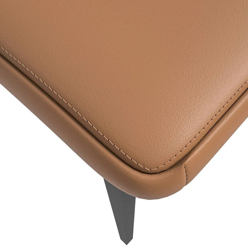 Eclat Leather Dining Chair in Black Iron Modern Upholstered Accent Kitchen Side Chair