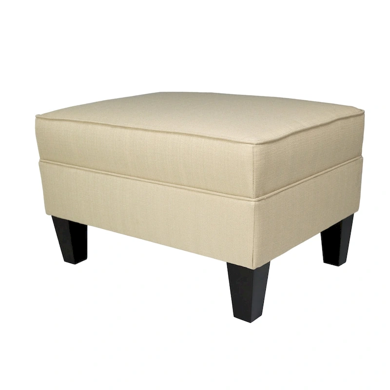 MJL Furniture Madison Squared Fabric Upholstered Welted Ottoman