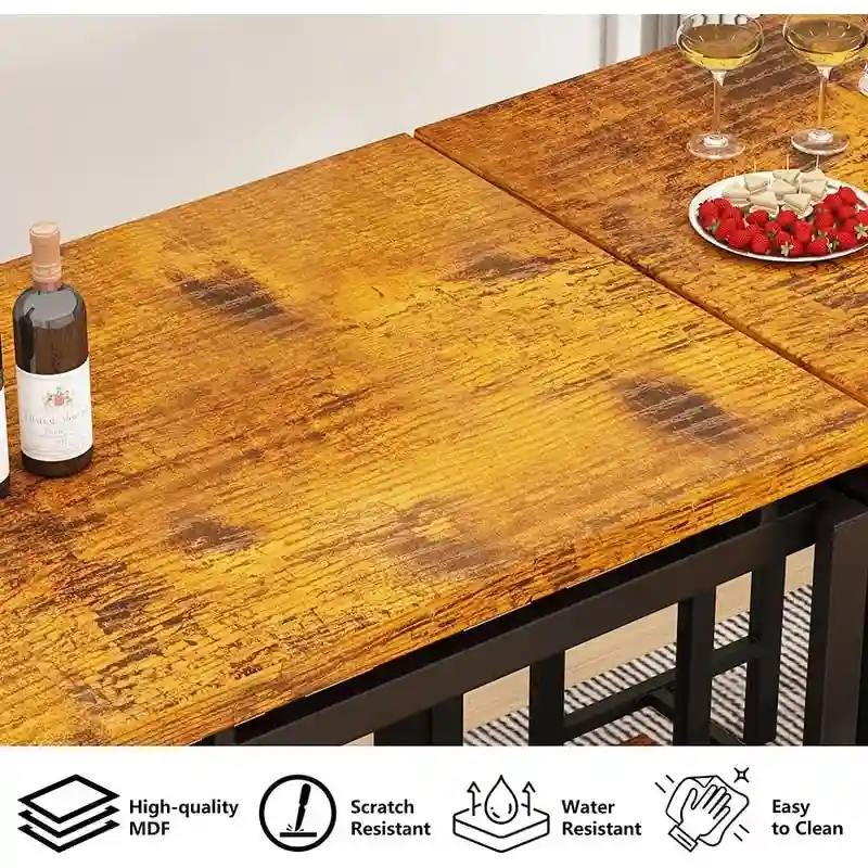 Mieres Modern Farmhouse Counter Height Pub 5-piece Dining Set