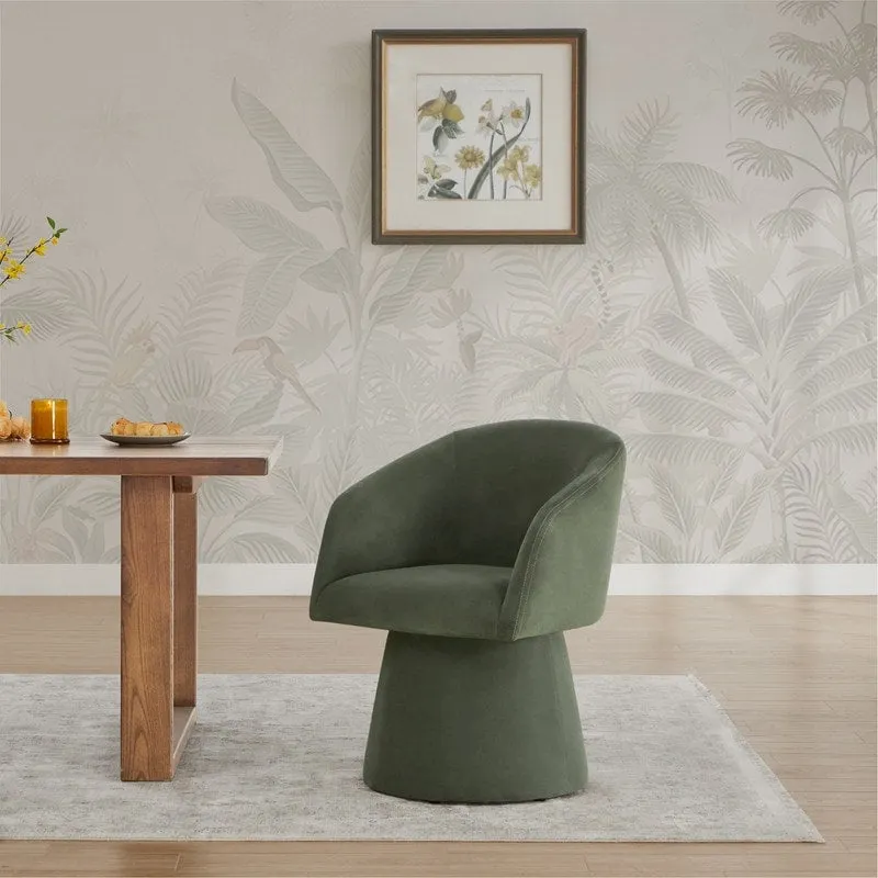 Evie Modern Upholstered Fabric Swivel Dining Chair