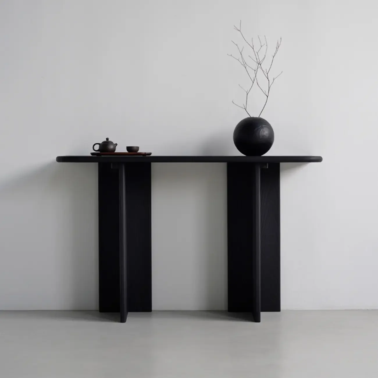 Modern Rectangle Black Ash Console Table