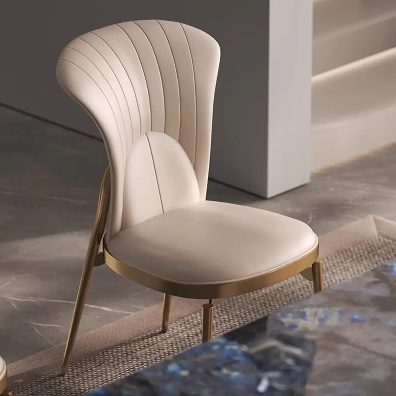 Modern Luxury Leather Upholstered Dining Chairs