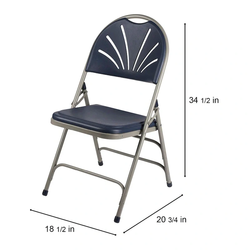 Lusitano Collection Fan Back Folding Chair, Pack of 4