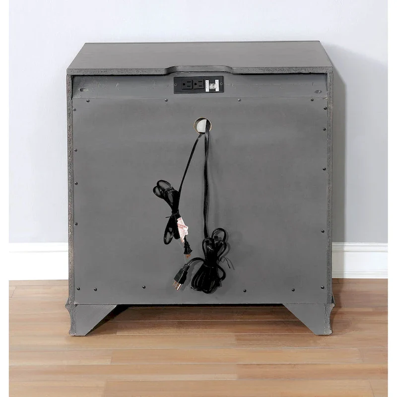 3 Drawers Wooden Nightstand