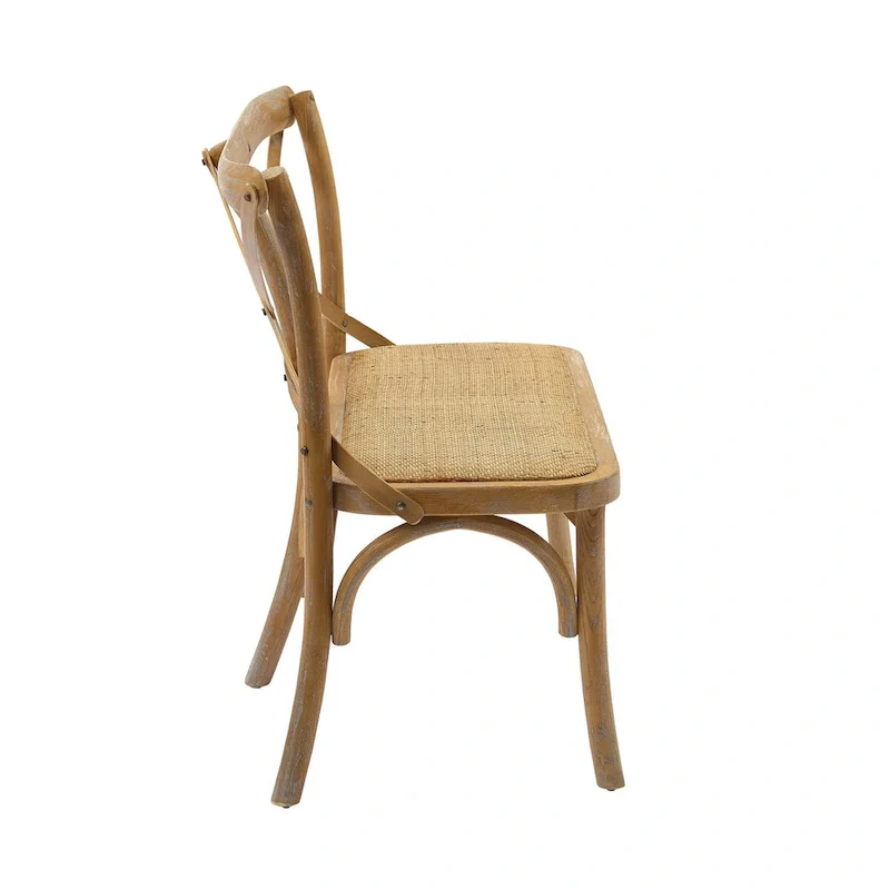 Rattan Bentwood X-Back Bench