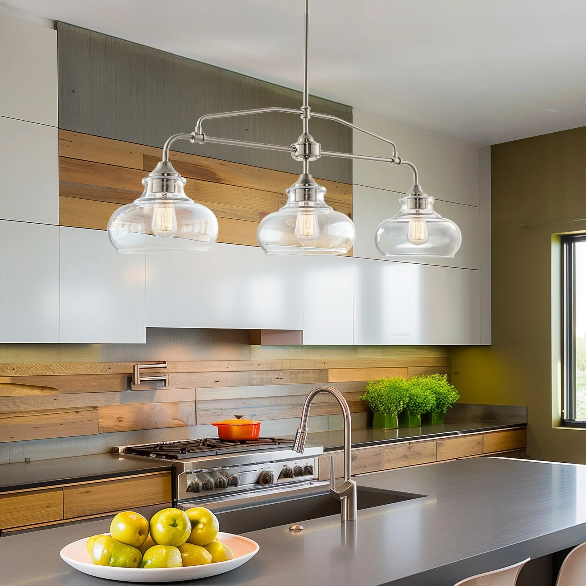 Harlow 38 Modern Industrial Farmhouse / Schoolhouse 3-Light Island Light