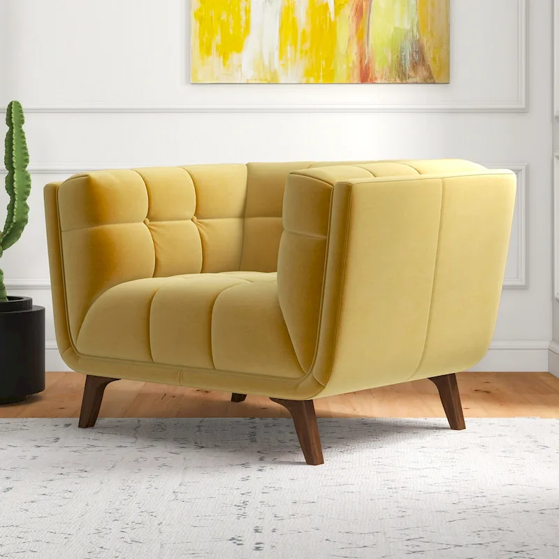 Kameron Mid Century Modern Luxury Tufted Accent Armchair
