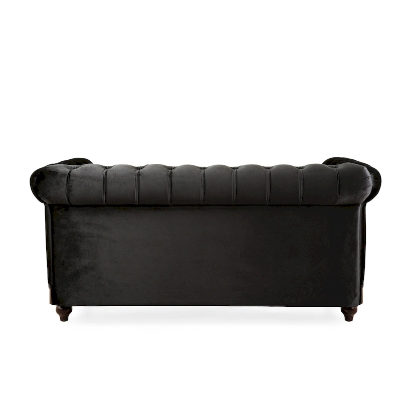 Eviva Chesterfield Velvet Loveseat Sofa by Christopher Knight Home