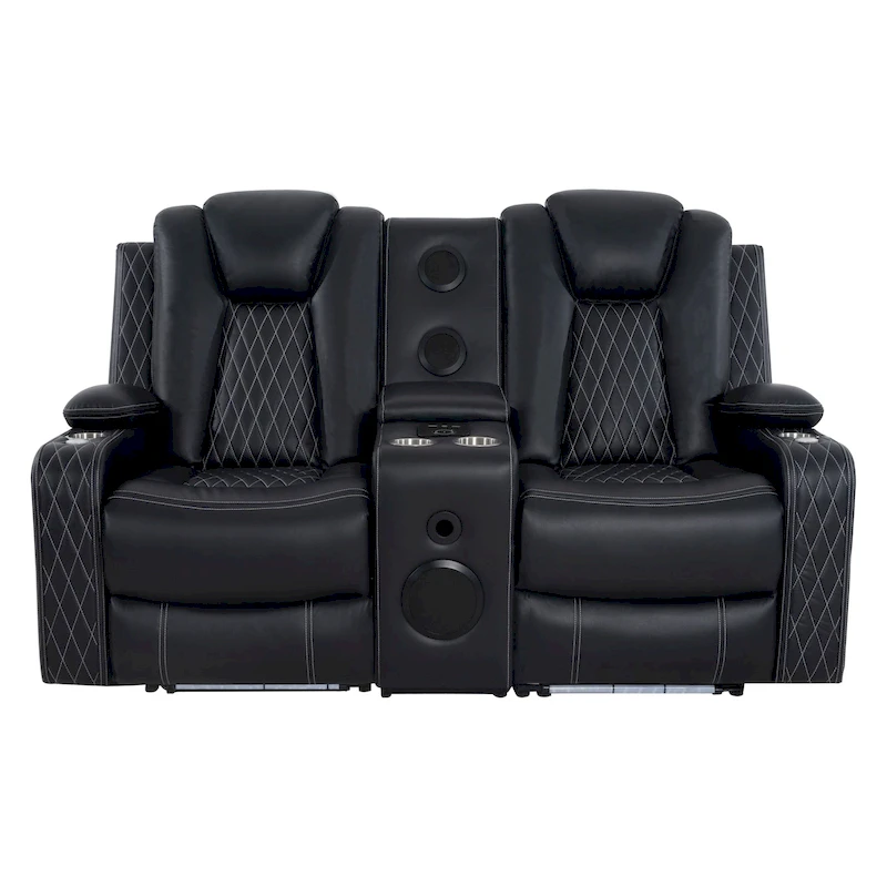 Deluxe Theater-Style Reclining Sofa Set with Power Recline, LED Lights, Wireless Charging and bluetooth Speaker
