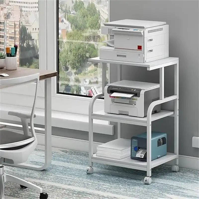 Printer Stand, 3 Shelf Printer Table with Wheels - 20.08 x 15.75 x 30.12