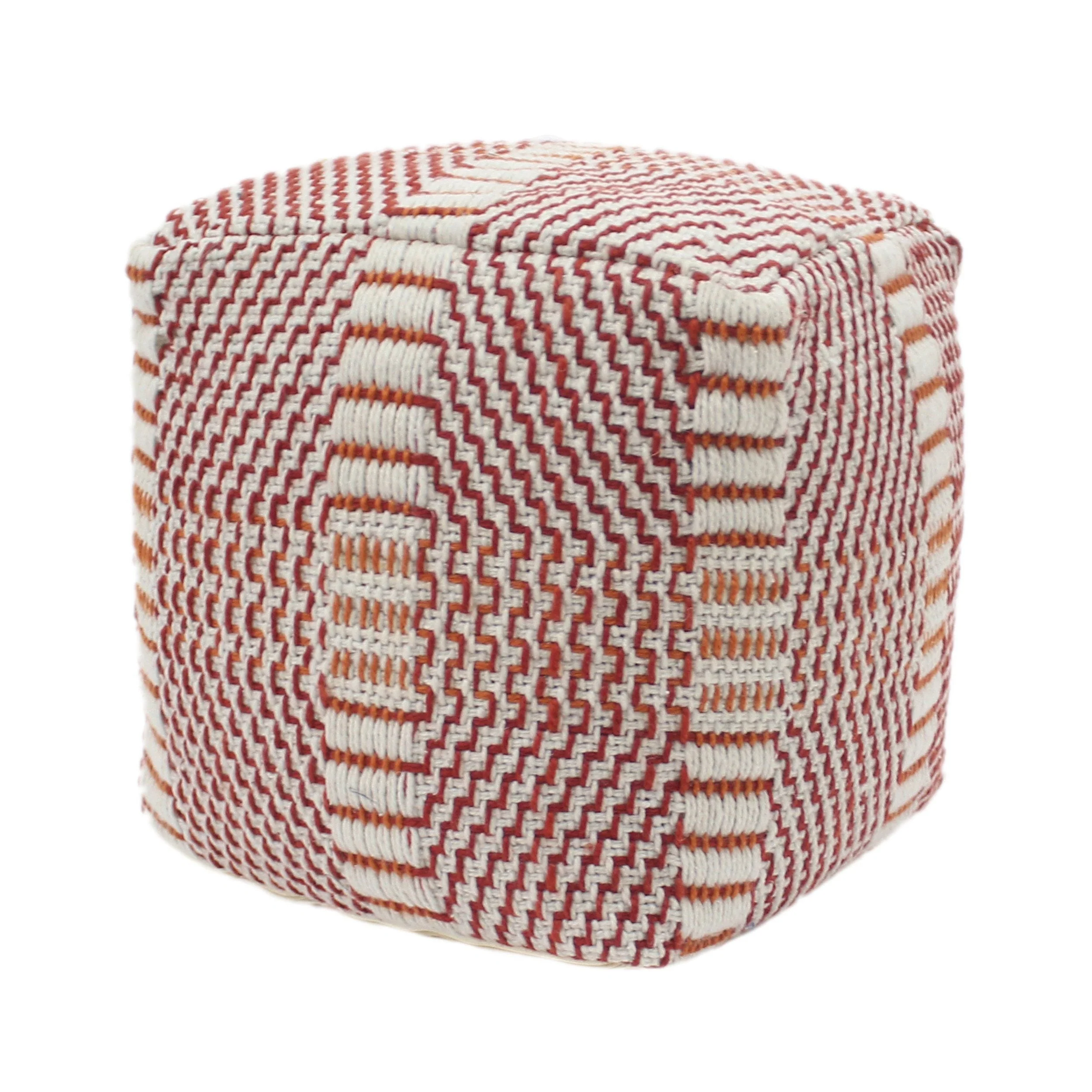 Boho Handcrafted Water Resistant Cube Pouf - NH663513