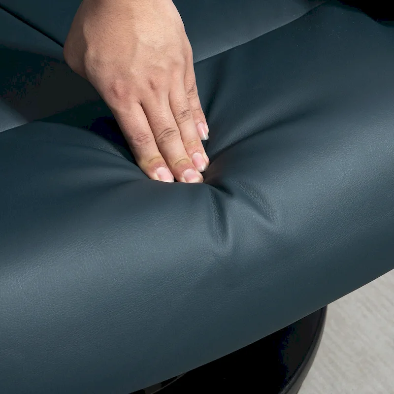 HOMCOM Massage Recliner Chair with Ottoman, 360 Swivel Recliner and Footstool, PU Leather Reclining Chair, Gray