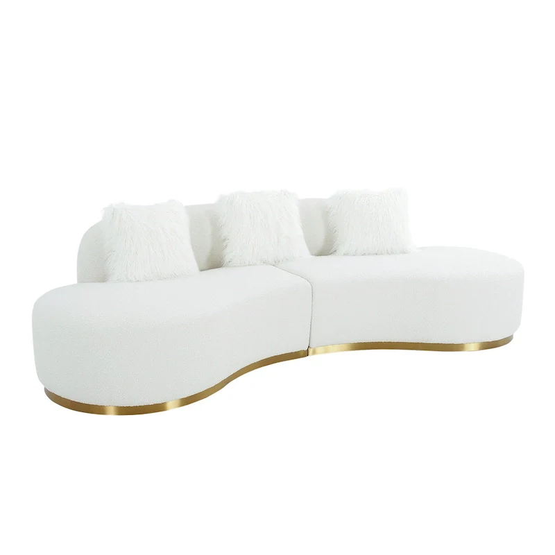 Curved Sofa with 3 Pillow Included