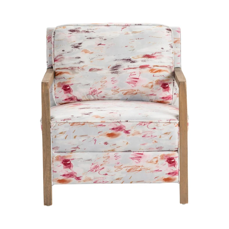 Soft Pink Abstract Patterned Accent Chair - 31.25 x 29.5 x 31