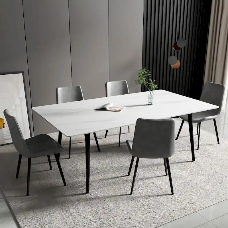 70.8 Rectangle Dining Table with Stone Top