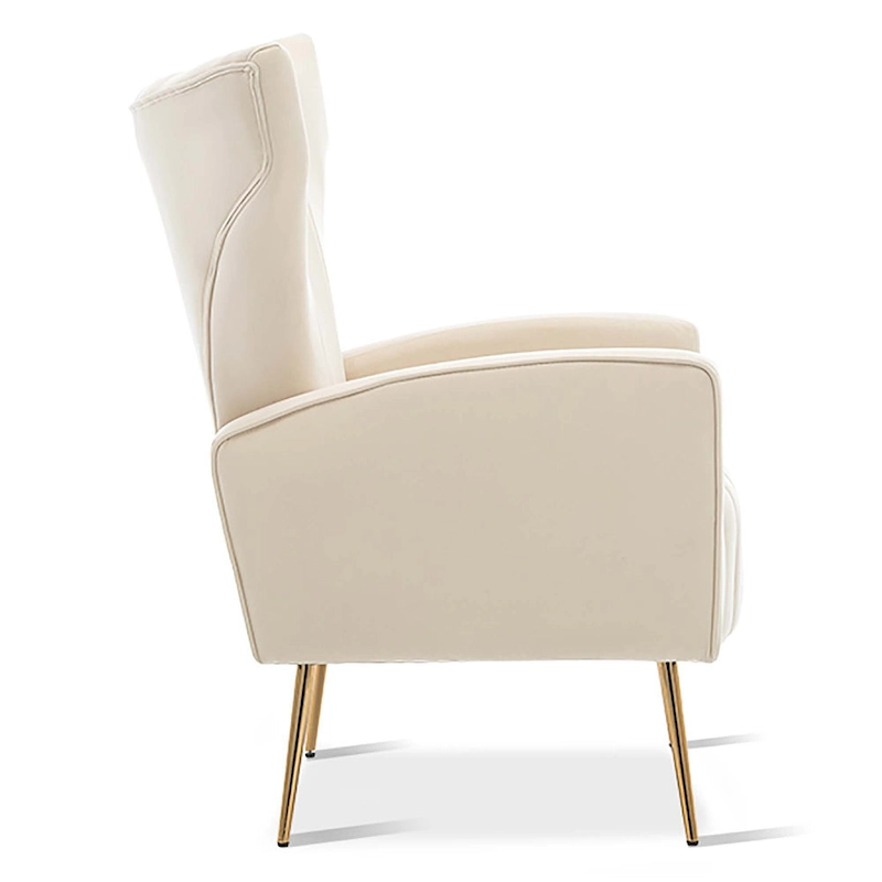 Velvet Accent Chair with Gold Legs