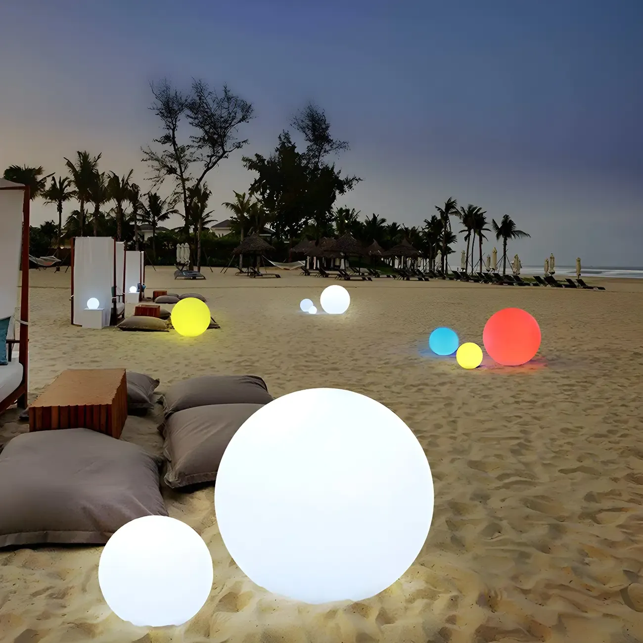 Modern Sphere Rechargeable Plastic Landscape Lighting