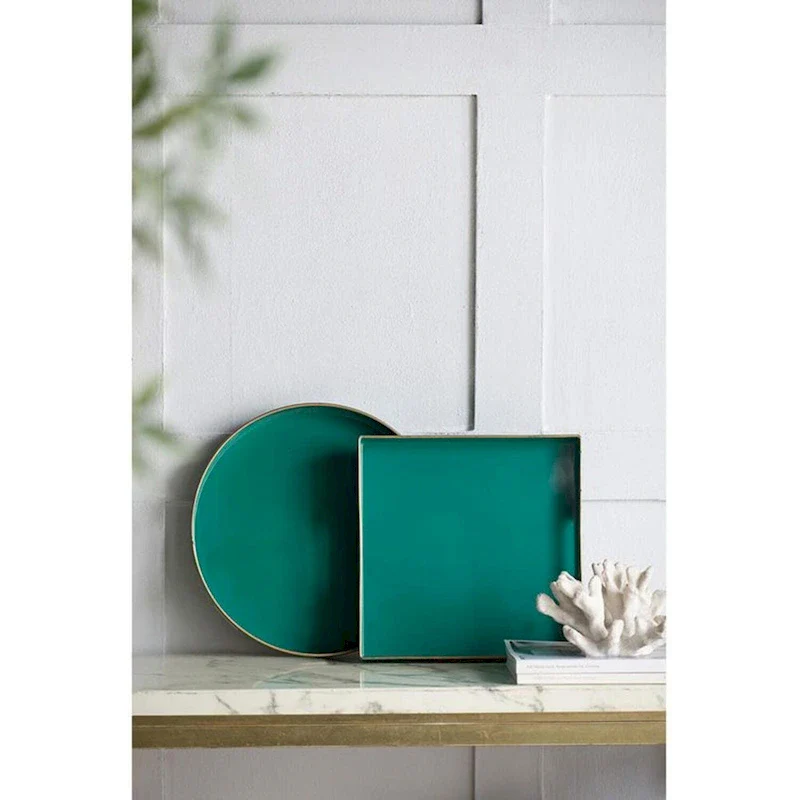 Green Plastic Decorative Tray