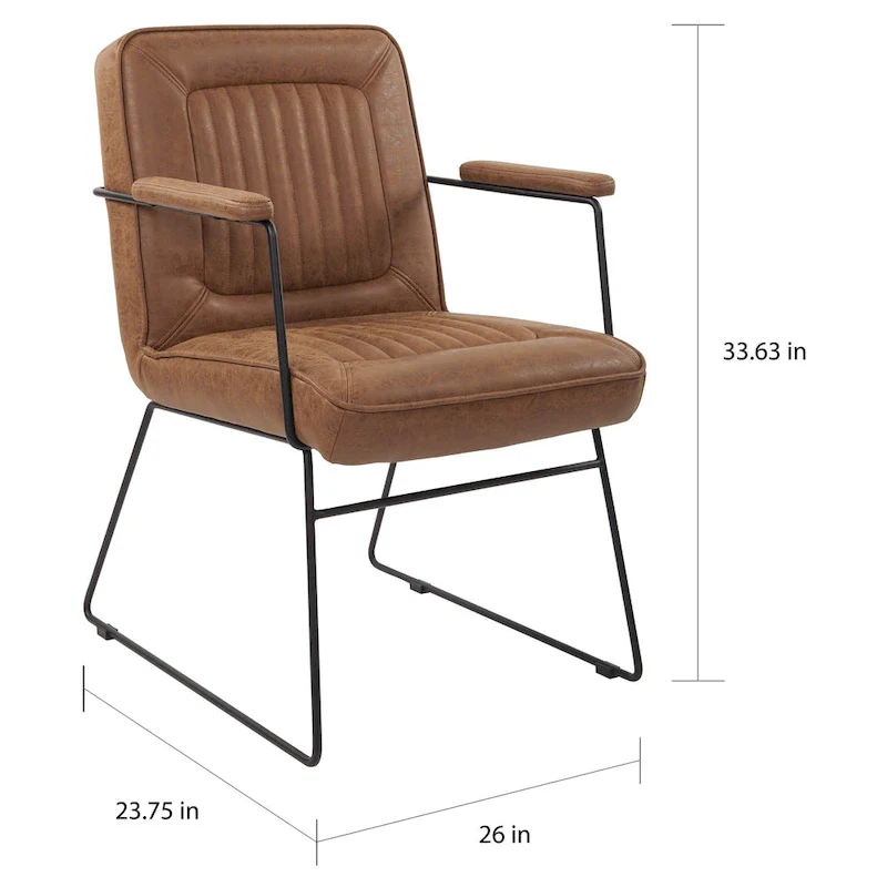 Teigen Faux Leather Chair with Sled Base