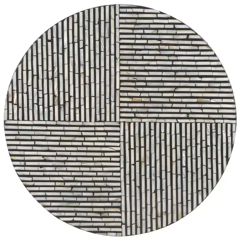 Hamza Round Coffee Table - COF1804A - Silver/Black - Safavieh
