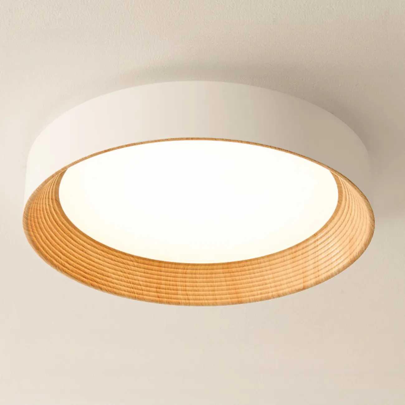 Walnut Round Flush Mount Ceiling Light