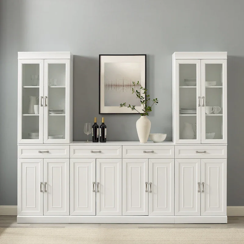 Stanton 3Pc Sideboard And Glass Door Pantry Set - 14.5x95x78