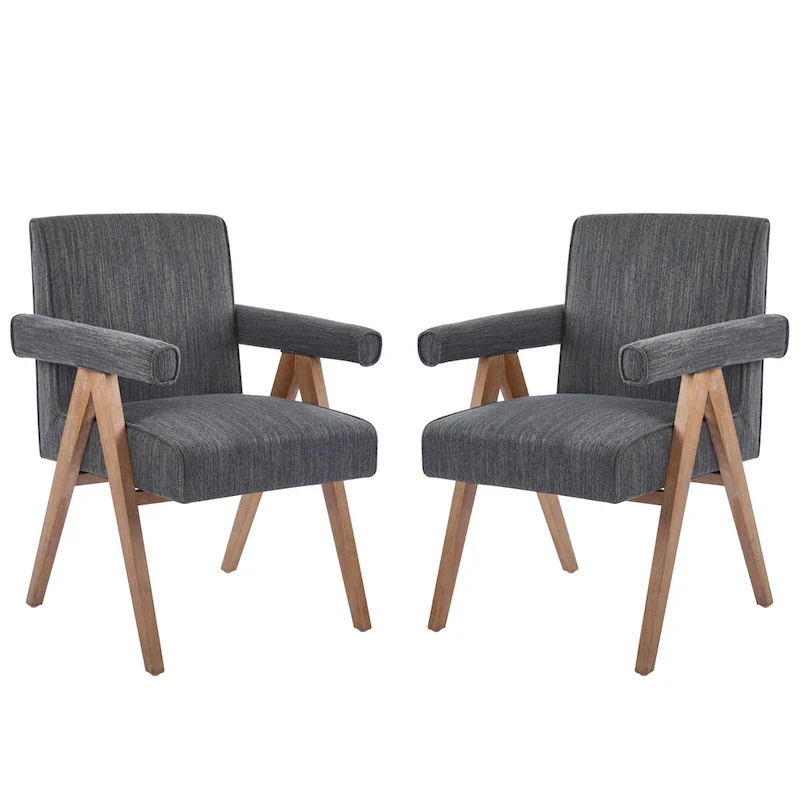 Christopher Knight Home Poppy Fabric Arm Dining Chair (Set of 2)