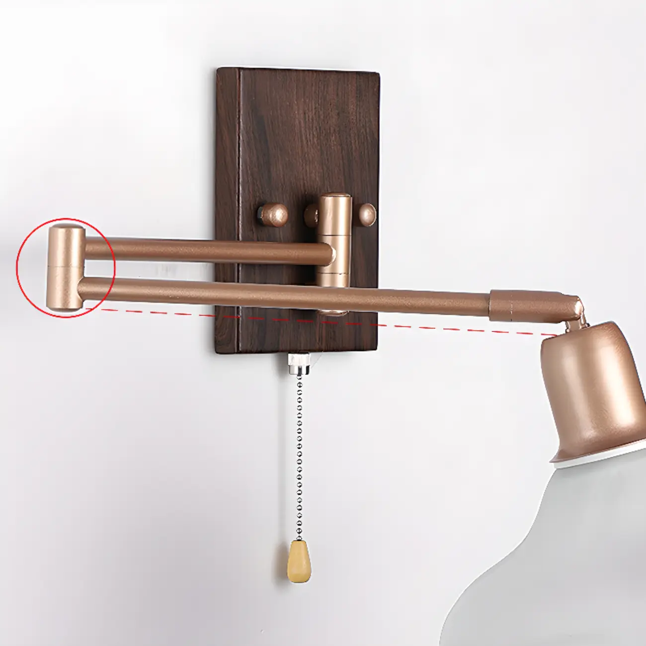 Elegant Swing Arm Wall Mount Light with Pull Chain Switch