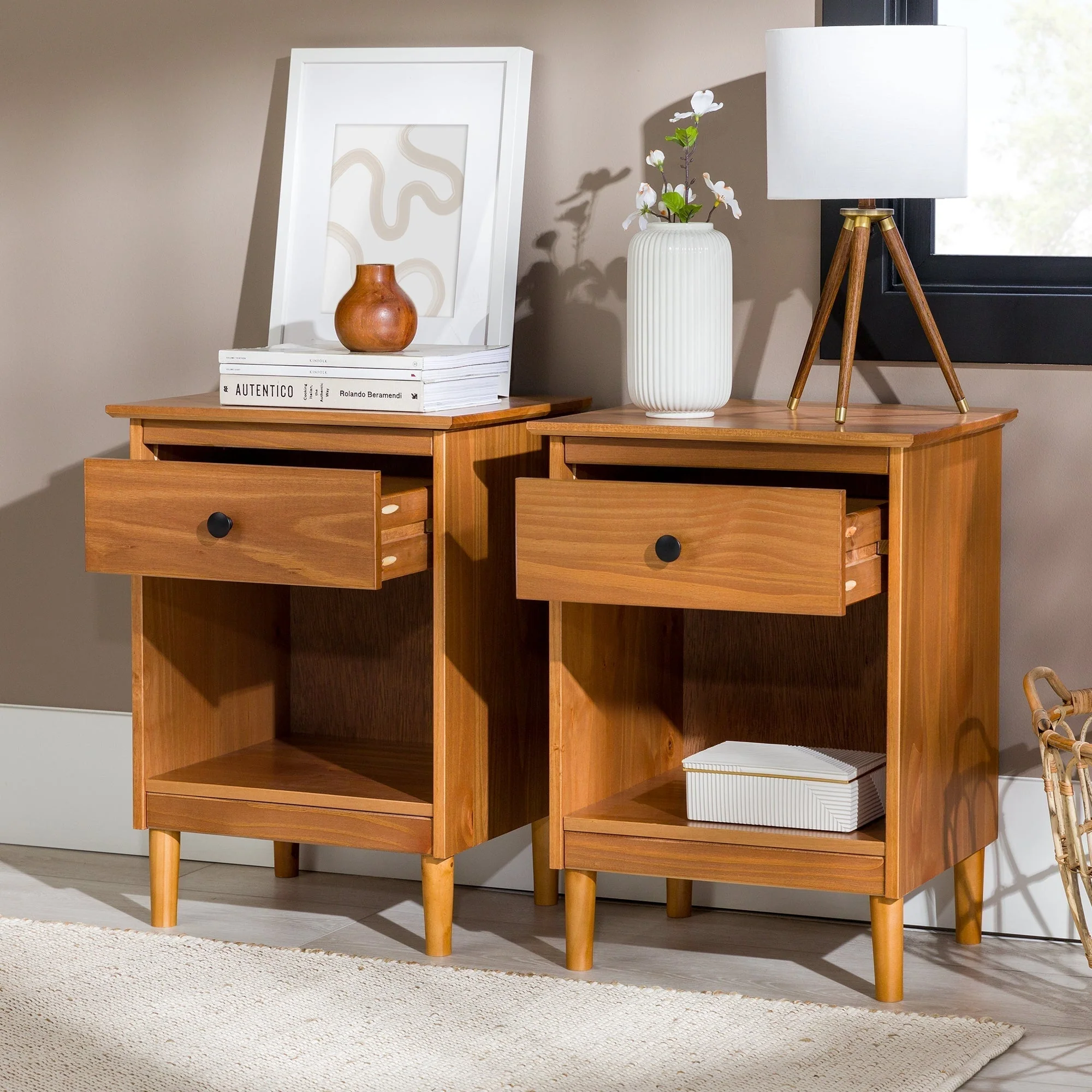 Spencer Solid Transitional Wood Nightstand