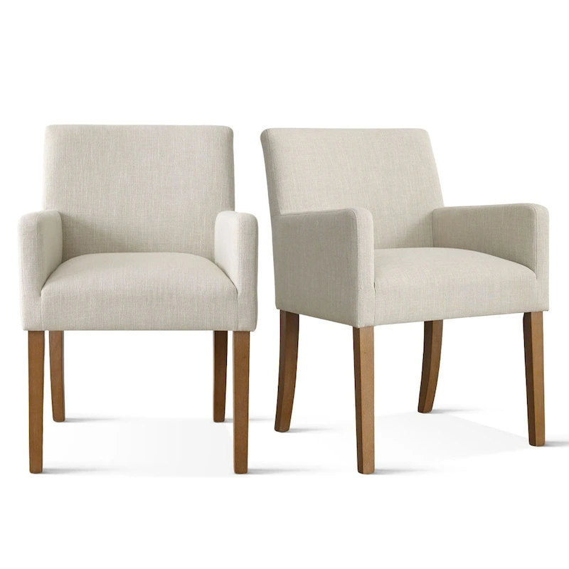 Linen Upholstered Armchair(Set of 2)
