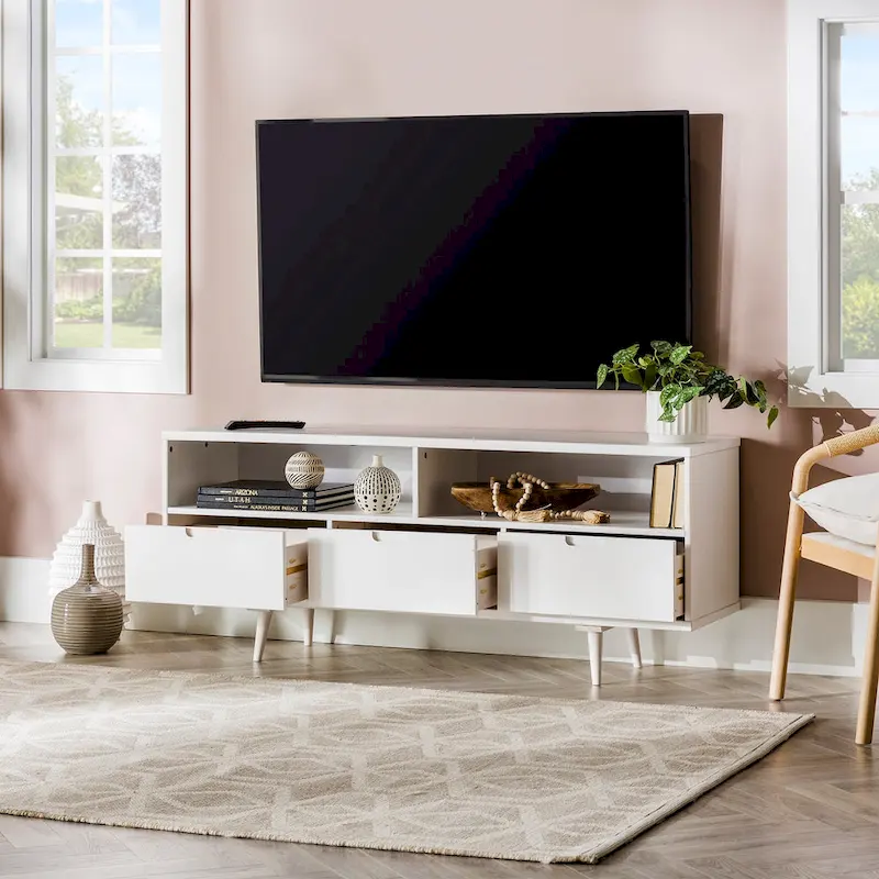 Middlebrook Alby 58-inch Mid-Century Solid Wood TV Stand