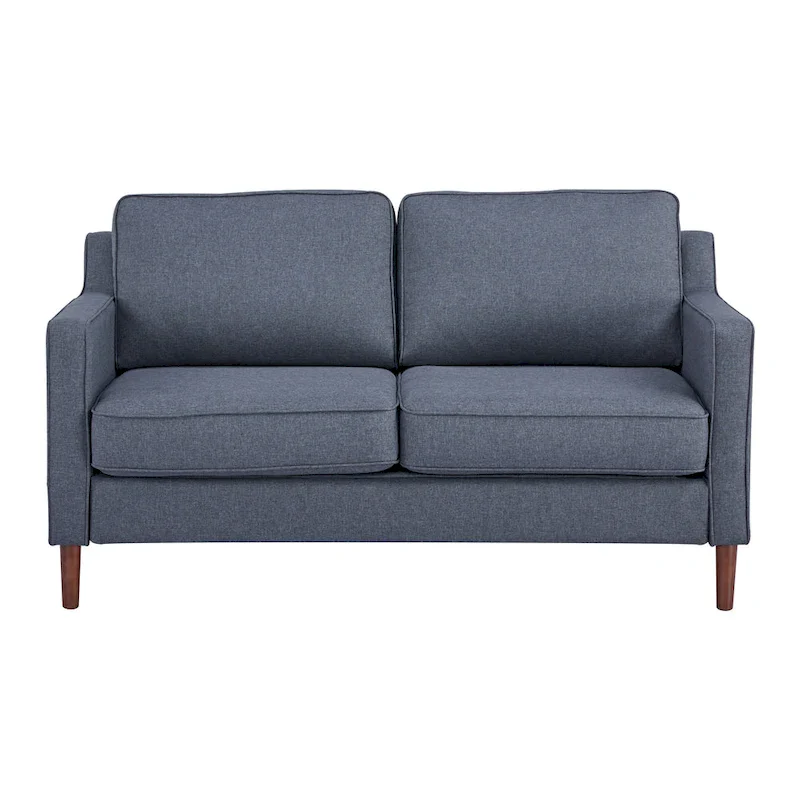 Sedona Modern Loveseat Sofa, Faux Linen / Vegan Leather Couch - N/A