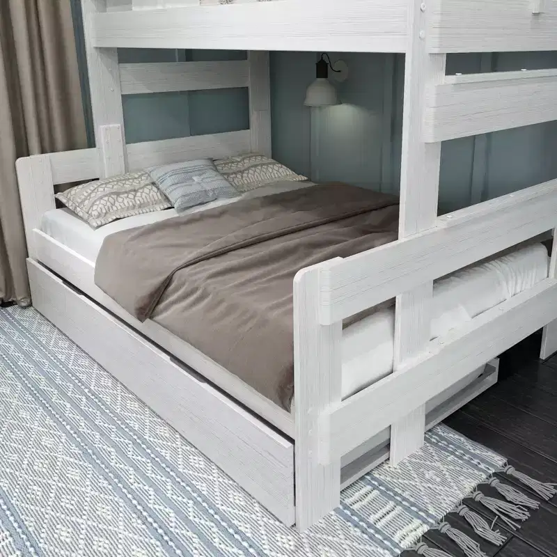 Max & Lily Farmhouse Twin over Full Bunk Bed with Trundle