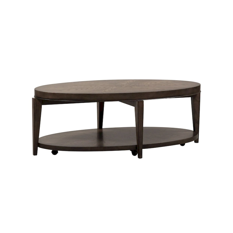 Penton Espresso Stone Oval Cocktail Table