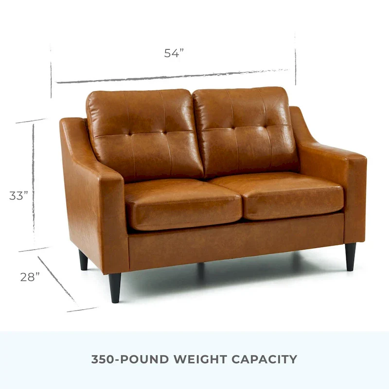 Brookside Ellen 54 Upholstered Scooped Arm Loveseat