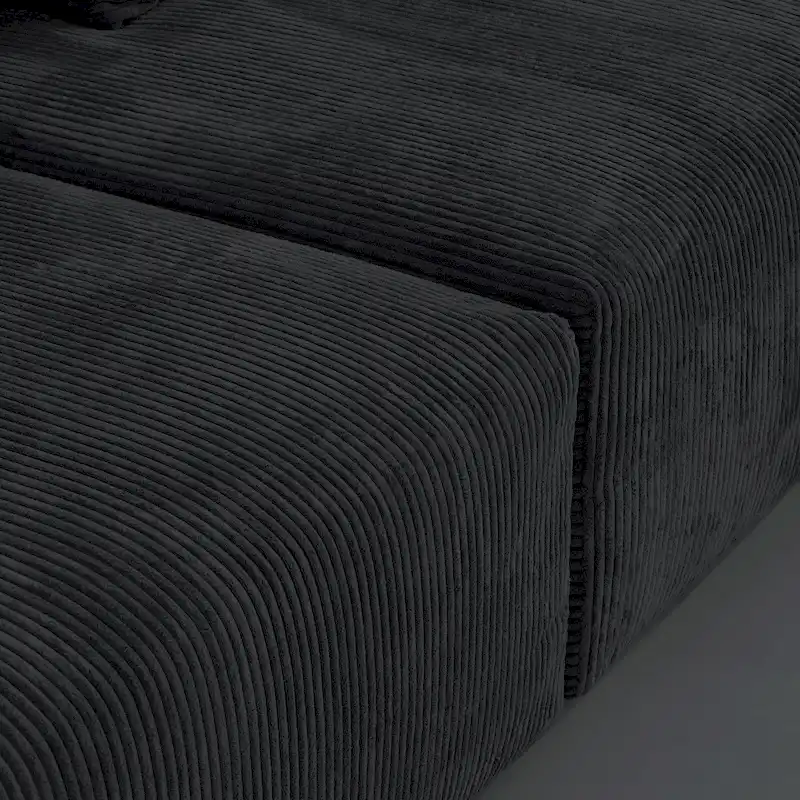 180 Leathaire Upholstered Sofa Modular Sectional Sofa with Ottoman