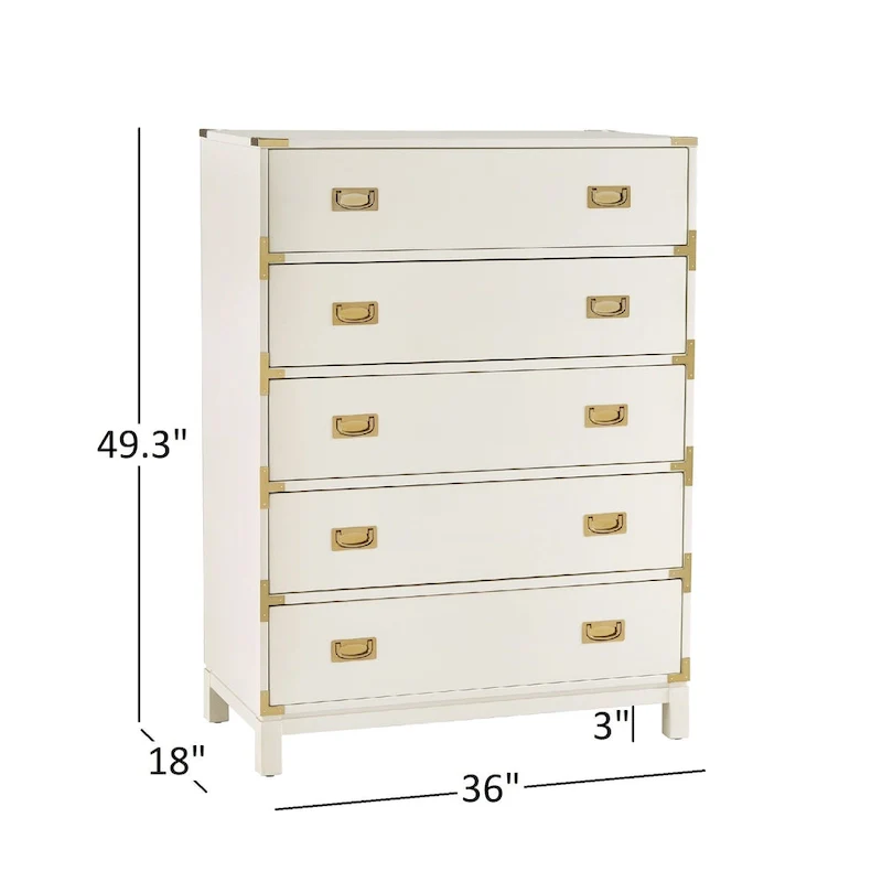 Kedric 5-Drawer Gold Accent Chest by iNSPIRE Q Bold
