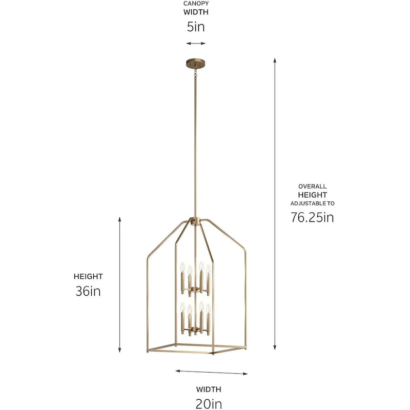 Kichler 52723 Madden 8 Light 20  Wide Taper Candle Pendant