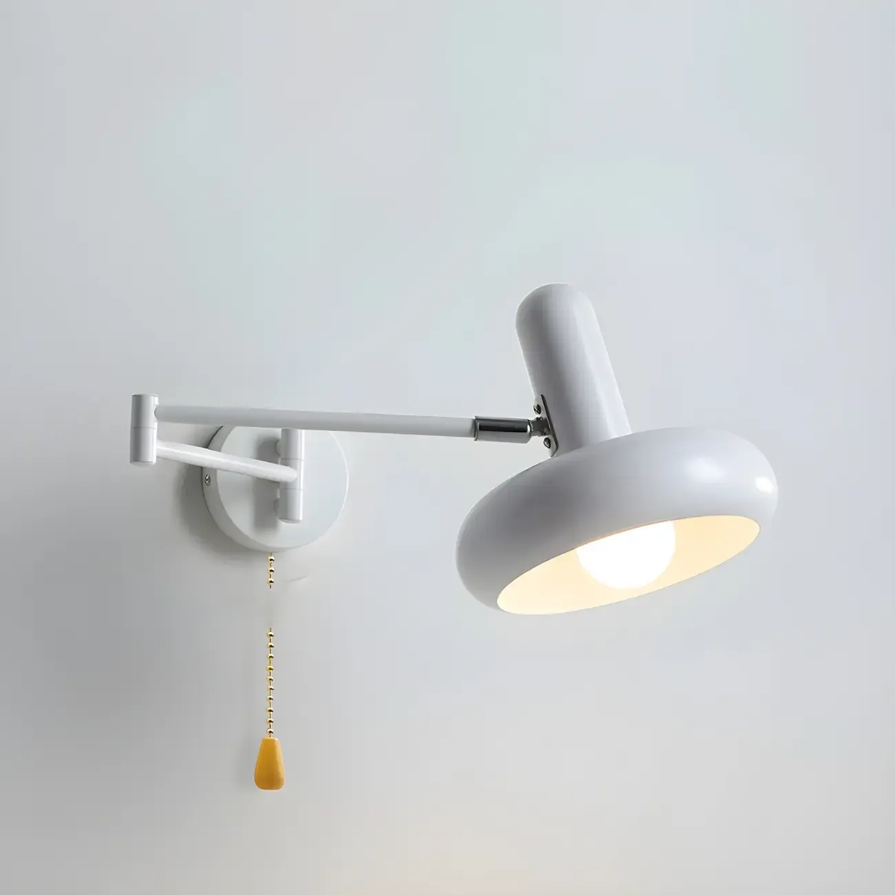 Modern White Adjustable Swing Arm Wall Light