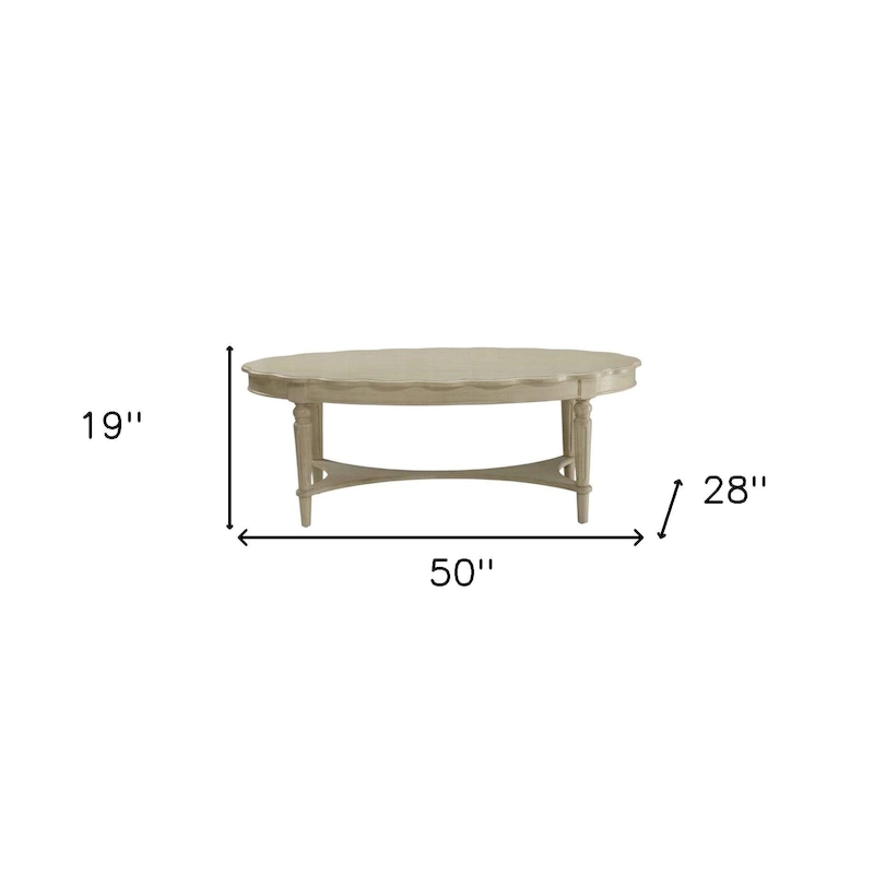 50 X 28 X 19 Antique White Coffee Table