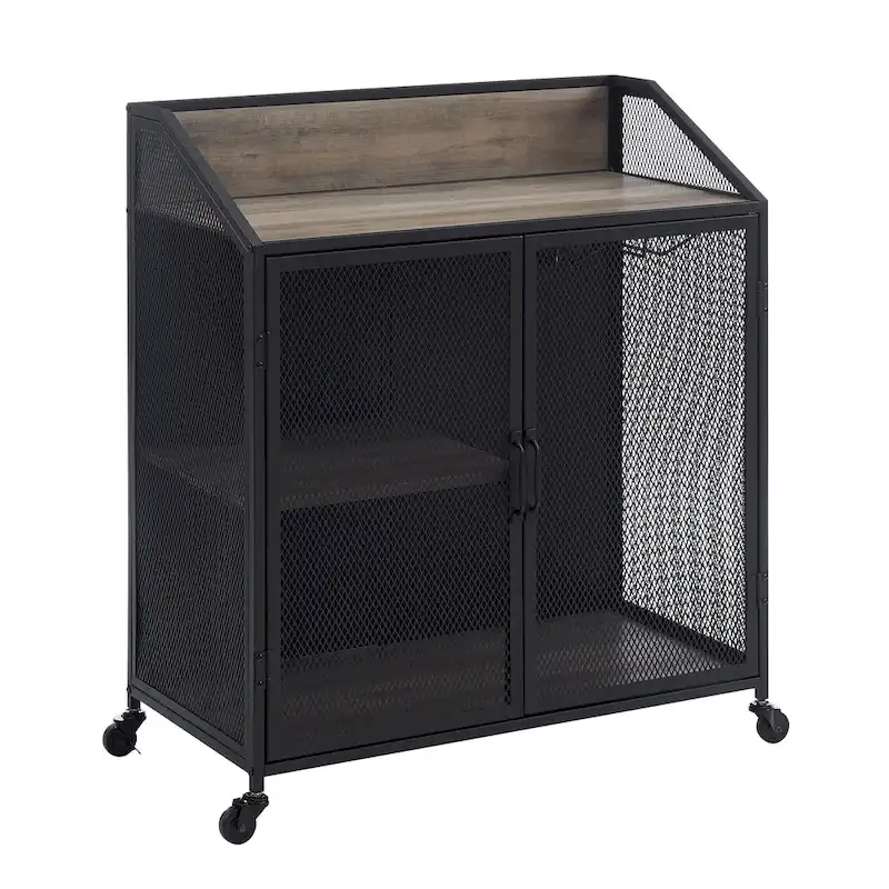 Middlebrook Pierpont Industrial Mesh Bar Cabinet