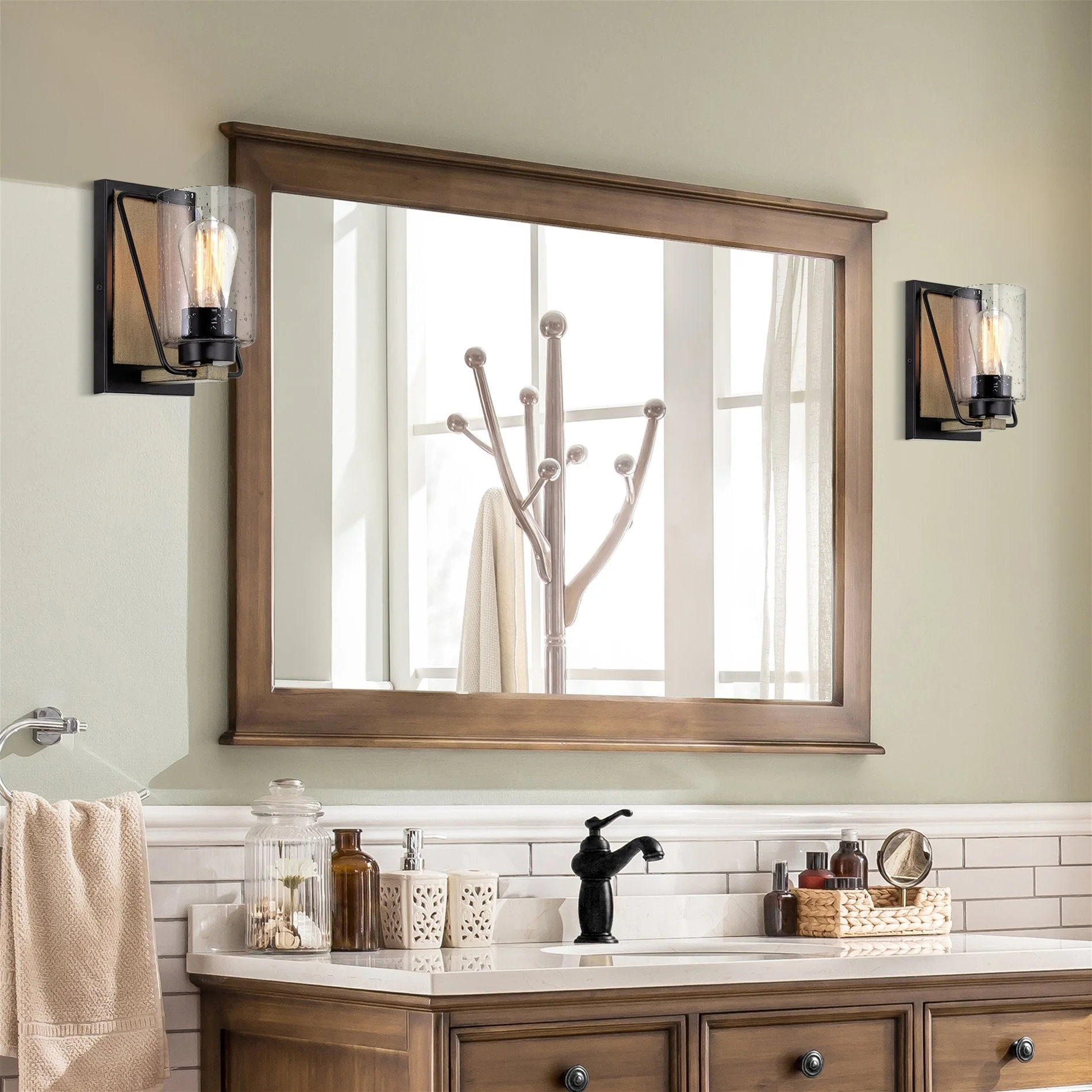 Brentwood 6 Clear Seeded Glass Shade Replacement, 3-Pack