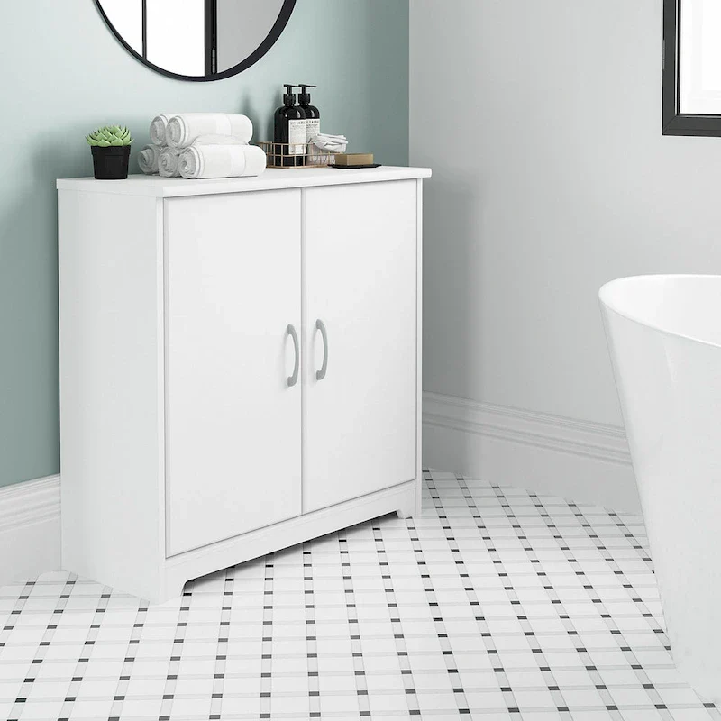 Cabot Small Bathroom Storage Cabinet with Doors by Bush Furniture