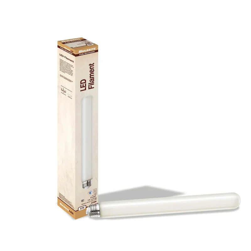 Bulbrite LED Filament Pack of (4) 5 Watt Dimmable 11 Inch T9 Light Bulb with Frost Glass Finish and Medium (E26) Base