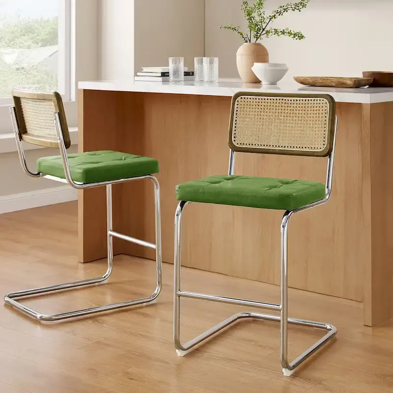 Art Leon Rustic Upholstered Counter Height Bar Stools (Set of 2)